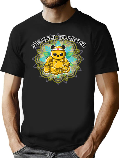 Sensei Buddha T-Shirt for Men & Women, T-Shirts Graphic Tee - Black