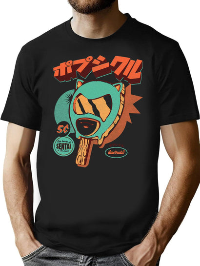 Sentai Ice Pop T-Shirt for Men & Women, T-Shirts Graphic Tee - Black