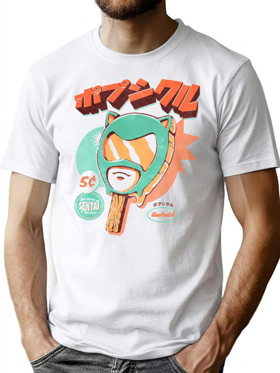 Sentai Ice Pop T-Shirt for Men & Women, T-Shirts Graphic Tee - Black