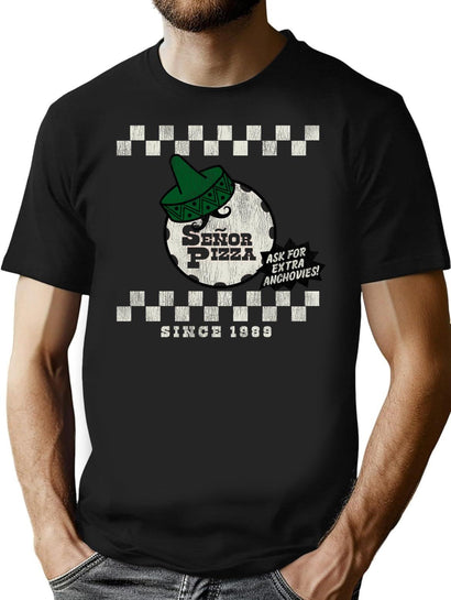Seor Pizza Delivery Worn Out T-Shirt for Men & Women, T-Shirts Graphic Tee - Black