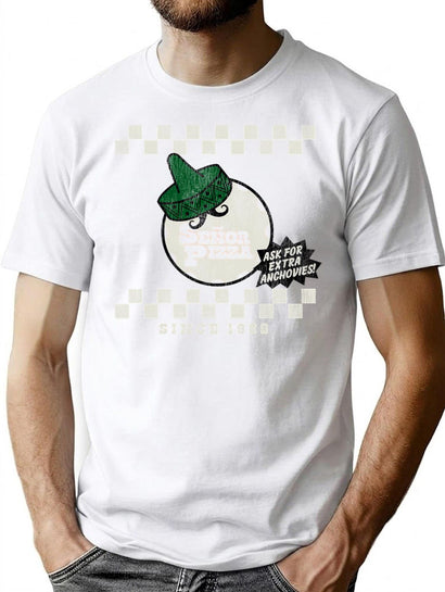 Seor Pizza Delivery Worn Out T-Shirt for Men & Women, T-Shirts Graphic Tee - Black