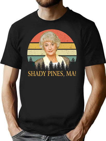 Shady Pines Ma Vintage T-Shirt for Men & Women, T-Shirts Graphic Tee - Black