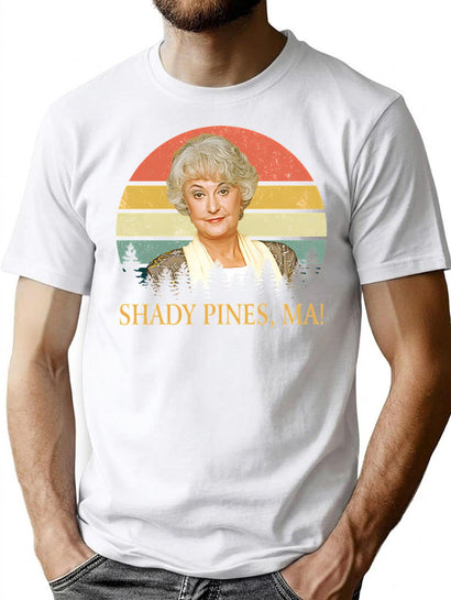 Shady Pines Ma Vintage T-Shirt for Men & Women, T-Shirts Graphic Tee - Black