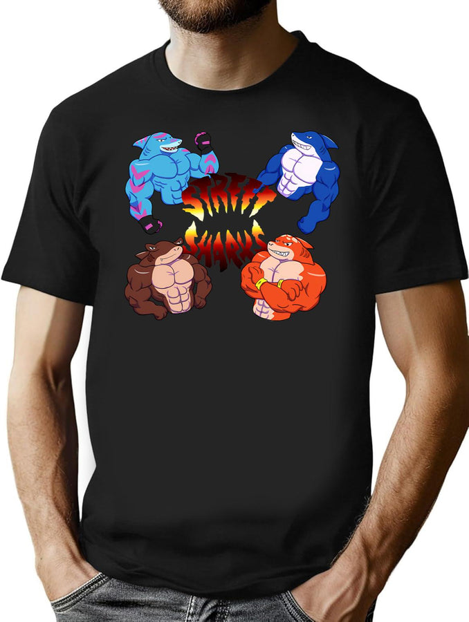 Sharks T-Shirt for Men & Women, T-Shirts Graphic Tee - Black