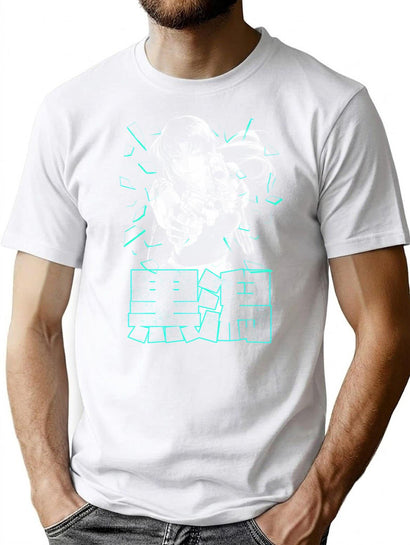 Shattered Revy (White) T-Shirt for Men & Women, T-Shirts Graphic Tee - Black