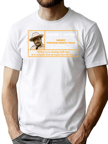 Sheriff Buford T. Justice T-Shirt for Men & Women, T-Shirts Graphic Tee - Black