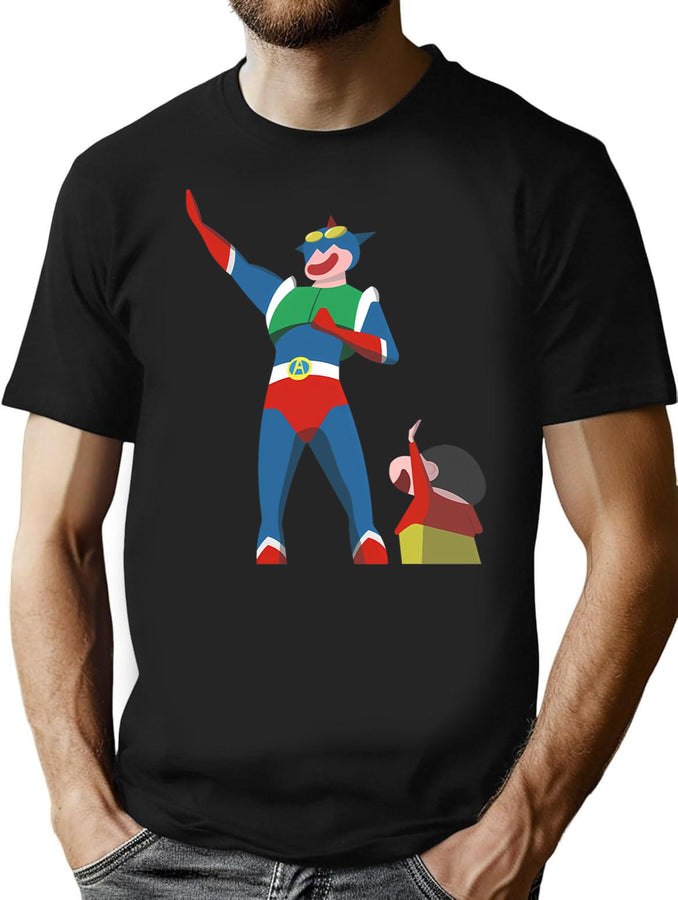 Shin Chan'S Hero T-Shirt for Men & Women, T-Shirts Graphic Tee - Black