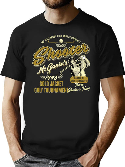 Shooter Mcgavin Gold Jacket Golf Tournament T-Shirt for Men & Women, T-Shirts Graphic Tee - Black