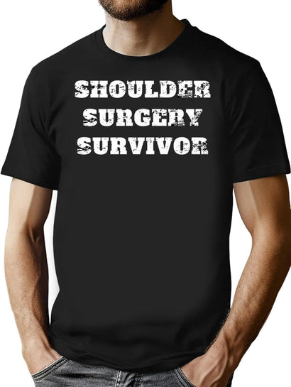 Shoulder Surgery Survivor Retro Vintage T-Shirt for Men & Women, T-Shirts Graphic Tee - Black
