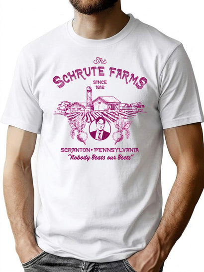 Shrute Farms T-Shirt for Men & Women, T-Shirts Graphic Tee - Black