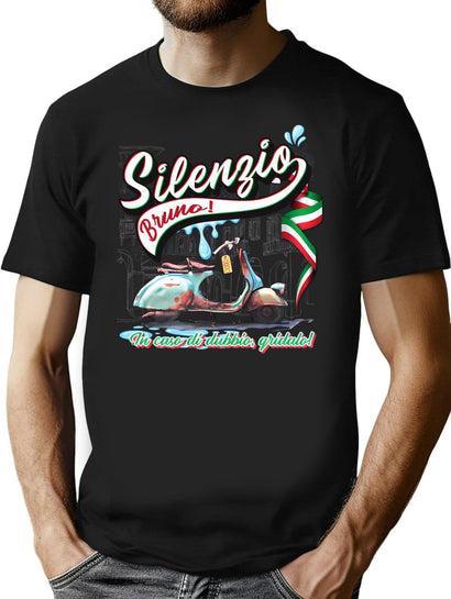 Silenzio Bruno Dks T-Shirt for Men & Women, T-Shirts Graphic Tee - Black
