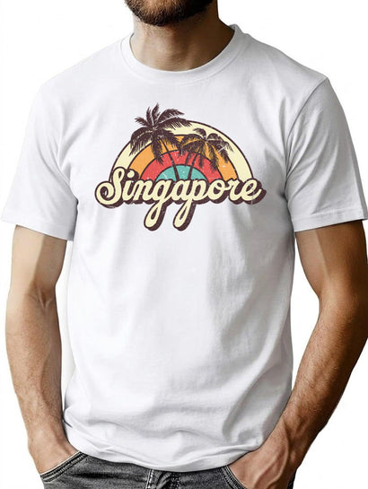 Singapore T-Shirt for Men & Women, T-Shirts Graphic Tee - Black