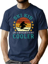 Ski Kid Like A Regular Kid But Cooler Funny Ski Kid Snow Skiing Lover Vintage Retro Snowboarding T-Shirt for Men & Women, T-Shirts Graphic Tee - Navy