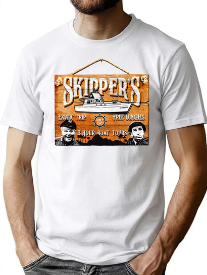 Skipper Gilligan'S Island Wooden Sign T-Shirt for Men & Women, T-Shirts Graphic Tee - Black