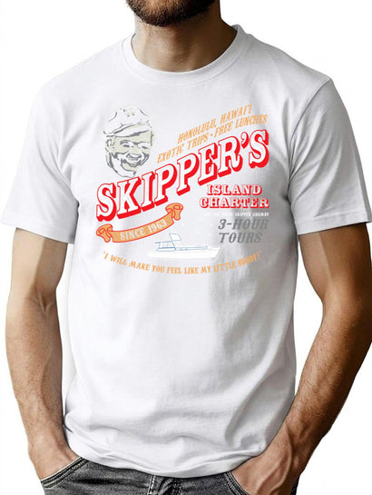 Skipper'S Island Charter Gilligan'S Island T-Shirt for Men & Women, T-Shirts Graphic Tee - Black