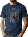 Skull Cute Skeleton Wedding Couple Da De Muertos T-Shirt for Men & Women, T-Shirts Graphic Tee - Navy