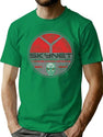 Skynet Oval Worn T-Shirt for Men & Women, T-Shirts Graphic Tee - Green