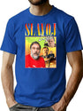 Slavoj Zizek 90S Bootleg Rap Homage Leftist Philosopher Bootleg Graphic T-Shirt - Blue