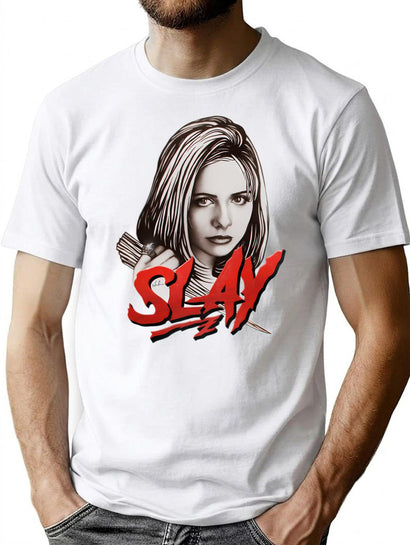 Slay T-Shirt for Men & Women, T-Shirts Graphic Tee - Black