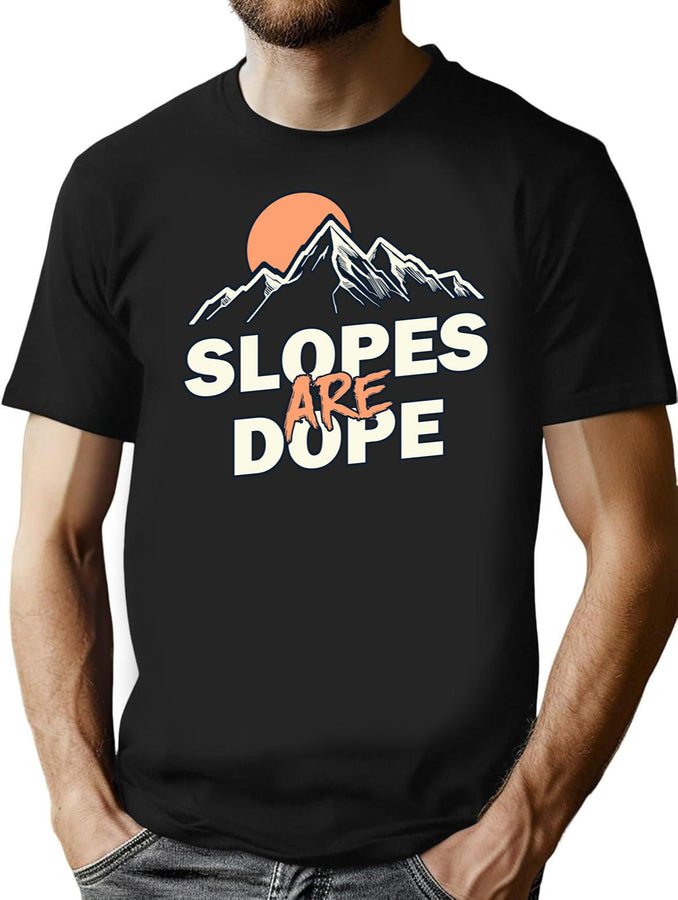 Slopes are Dope Funny Skiing Black T-Shirt - Black