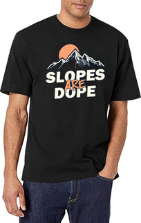 Slopes are Dope Funny Skiing Black T-Shirt - Black