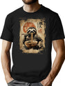 Sloth Eating Ramen - Vintage Paint T-Shirt for Men & Women, T-Shirts Graphic Tee - Black