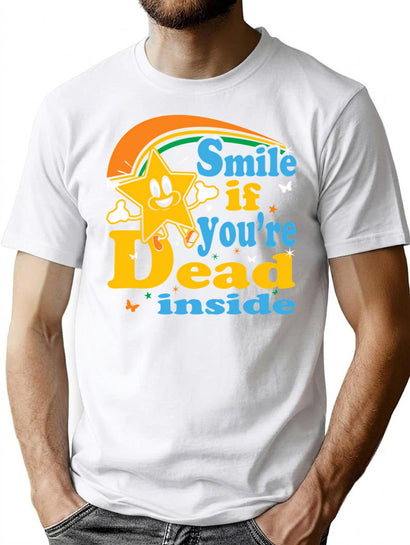 Smile If You'Re Dead Inside Dks T-Shirt for Men & Women, T-Shirts Graphic Tee - Black