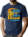 Smile If You'Re Dead Inside Dks T-Shirt for Men & Women, T-Shirts Graphic Tee - Navy