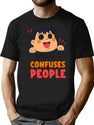 Smile...It Confuses People T-Shirt for Men & Women, T-Shirts Graphic Tee - Black