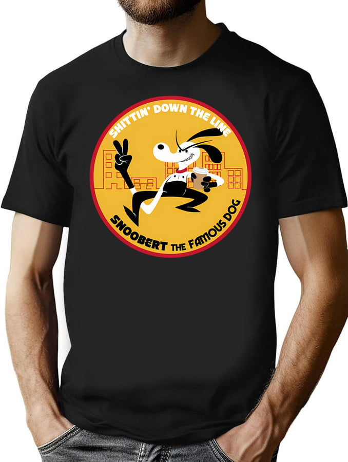 Snoobert - Coffee Shits Bootleg Graphic T-Shirt - Black