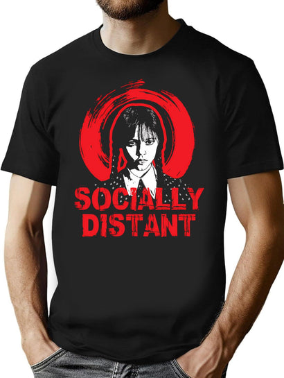 Socially Distant Goth Girl T-Shirt for Men & Women, T-Shirts Graphic Tee - Black