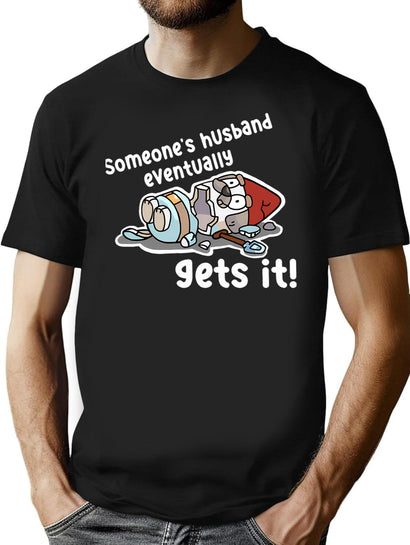 Someone Husband Graphic Vintage T-Shirt for Men & Women, T-Shirts Graphic Tee - Black
