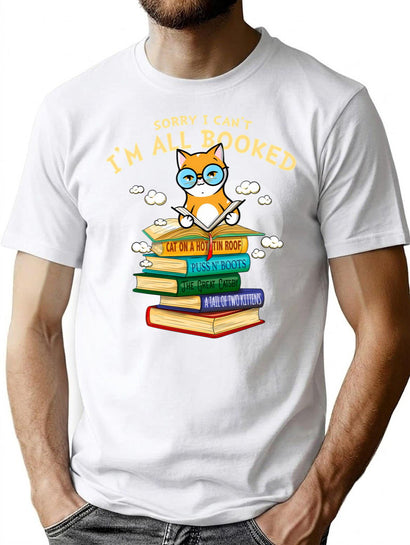 Sorry I Cant Im All Booked T-Shirt for Men & Women, T-Shirts Graphic Tee - Black