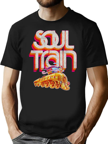 Soul Train Logo Worn T-Shirt for Men & Women, T-Shirts Graphic Tee - Black
