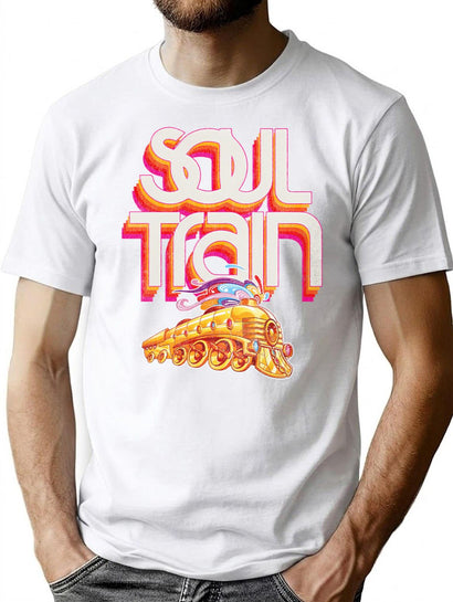 Soul Train Logo Worn T-Shirt for Men & Women, T-Shirts Graphic Tee - Black