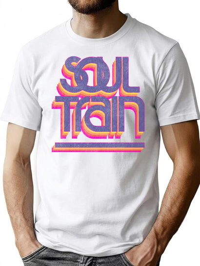 Soul Train Type Worn Lts T-Shirt for Men & Women, T-Shirts Graphic Tee - Black