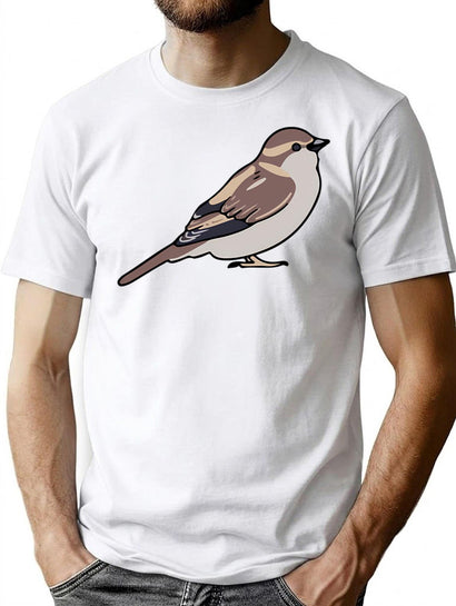 Sparrow Bird T-Shirt for Men & Women, T-Shirts Graphic Tee - Black