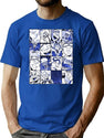 Special Present Oboro Shirakumo Collage Color Version Gift Movie Fans Poster Premium Heavyweight Cotton T-Shirt - Blue