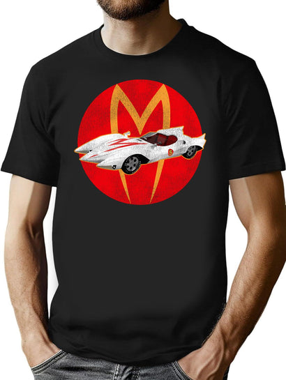 Speed Racer Vintage Go Go Go 80S Worn T-Shirt for Men & Women, T-Shirts Graphic Tee - Black