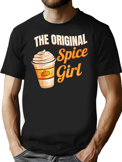 Spice Pumpkin Funny Vintage Girl Coffee Life T-Shirt for Men & Women, T-Shirts Graphic Tee - Black
