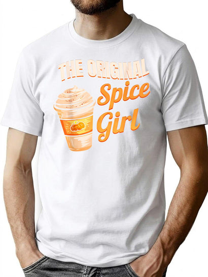 Spice Pumpkin Funny Vintage Girl Coffee Life T-Shirt for Men & Women, T-Shirts Graphic Tee - Black