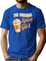 Spice Pumpkin Funny Vintage Girl Coffee Life T-Shirt for Men & Women, T-Shirts Graphic Tee - Blue
