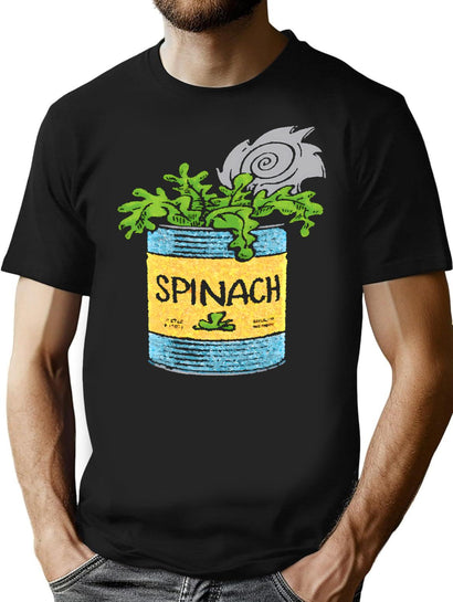 Spinach Can Of Power T-Shirt for Men & Women, T-Shirts Graphic Tee - Black