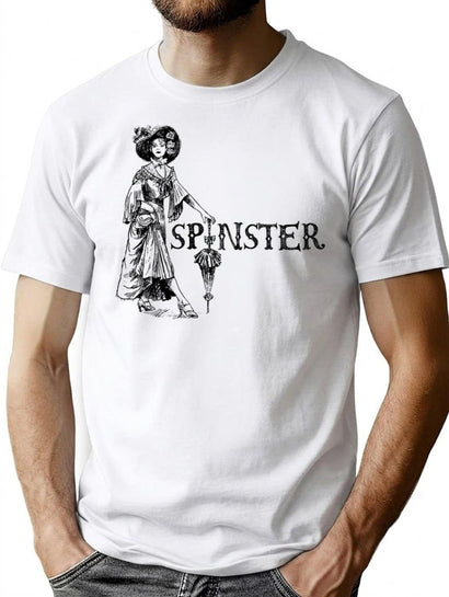 Spinster T-Shirt for Men & Women, T-Shirts Graphic Tee - Black
