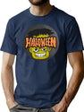 Spooky Frankenstein Halloween Sticker Creepy Cute Monster Design T-Shirt for Men & Women, T-Shirts Graphic Tee - Navy