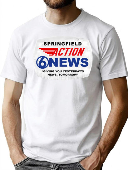Springfield Action News T-Shirt for Men & Women, T-Shirts Graphic Tee - Black