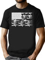 Stars Stripes And Guns T-Shirt for Men & Women, T-Shirts Graphic Tee - Black