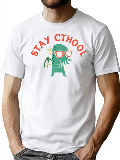 Stay Cthool T-Shirt for Men & Women, T-Shirts Graphic Tee - Black