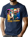 Stay Golden (1) T-Shirt for Men & Women, T-Shirts Graphic Tee - Navy
