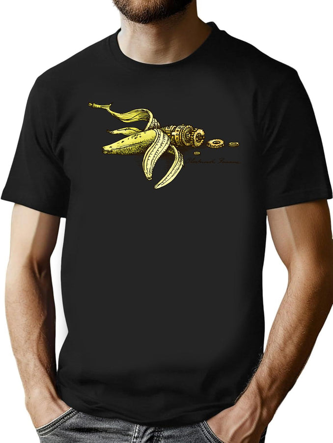 Steampunk Banana T-Shirt for Men & Women, T-Shirts Graphic Tee - Black